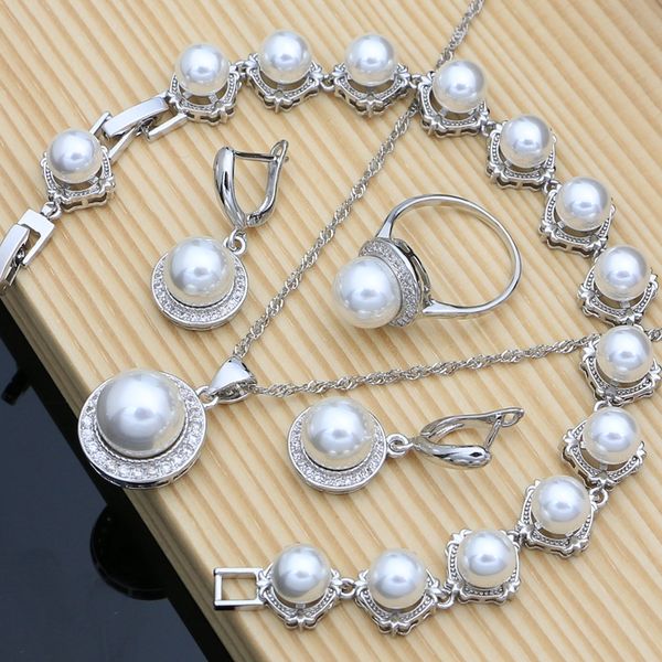 bride silver 925 jewelry sets for women white pearl charm bracelet earrings ring necklace sets for wedding party birthday gift, Black
bride silver 925 jewelry sets for women white pearl charm bracelet earrings ring necklace sets for wedding party birthday gift, Black
