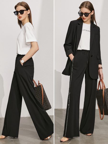 women's pants & capris calças de verão femininas, com elástico na cintura, pernas largas, casual, moda rua, retas listras laterais 3t2t, Black;white
women's pants & capris calças de verão femininas, com elástico na cintura, pernas largas, casual, moda rua, retas listras laterais 3t2t, Black;white