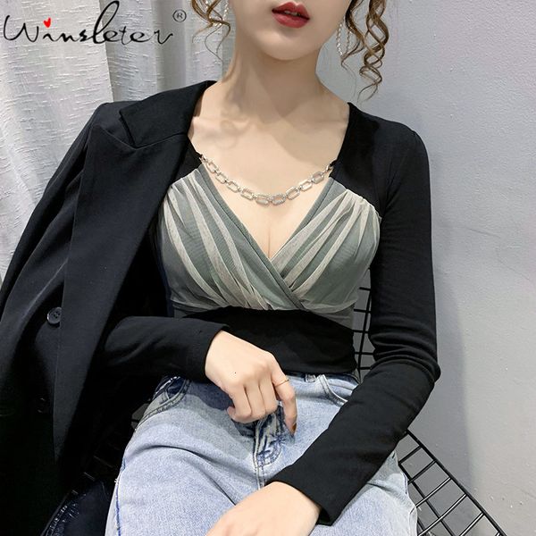 women's t-shirt spring fall cotton european clothes girls v-neck chain pathwork drape women long sleeve tees 2021 t11902, White
women's t-shirt spring fall cotton european clothes girls v-neck chain pathwork drape women long sleeve tees 2021 t11902, White