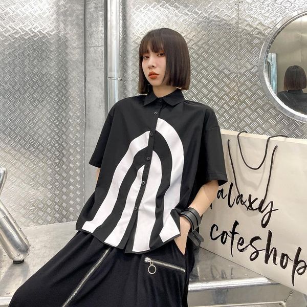 women's blouses & shirts short-sleeved shirt 2021 hong kong-style retro loose long print plus size button up women, White
women's blouses & shirts short-sleeved shirt 2021 hong kong-style retro loose long print plus size button up women, White