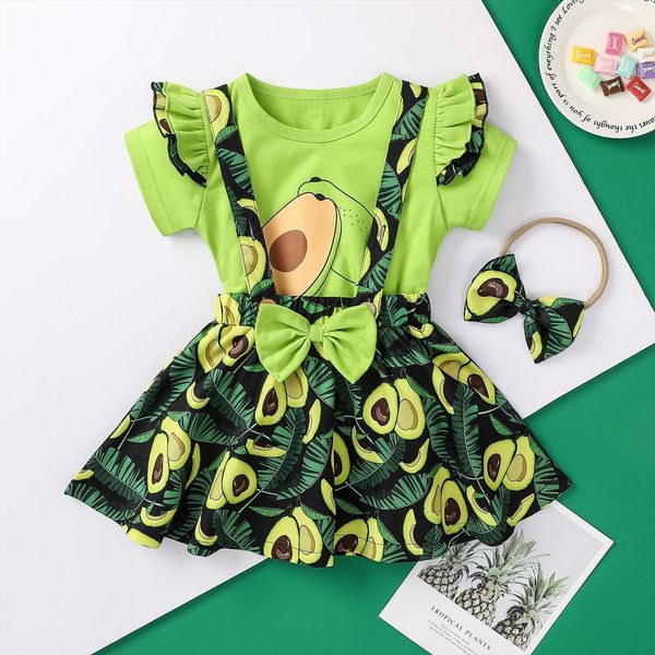 summer kids girls skirt three piece suit print short sleeve t shirt and bow suspender headband clothes set, White
summer kids girls skirt three piece suit print short sleeve t shirt and bow suspender headband clothes set, White