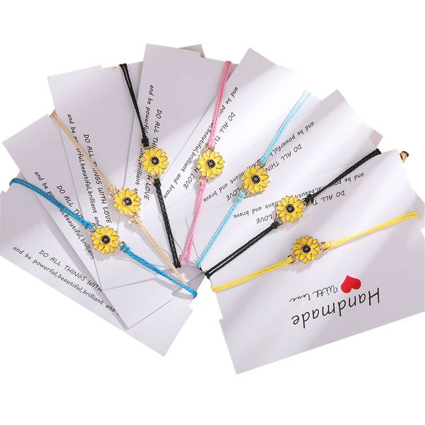 wish card sunflower braided bracelet for women adjustable stock wristband rope friendship jewelry, Golden;silver
wish card sunflower braided bracelet for women adjustable stock wristband rope friendship jewelry, Golden;silver