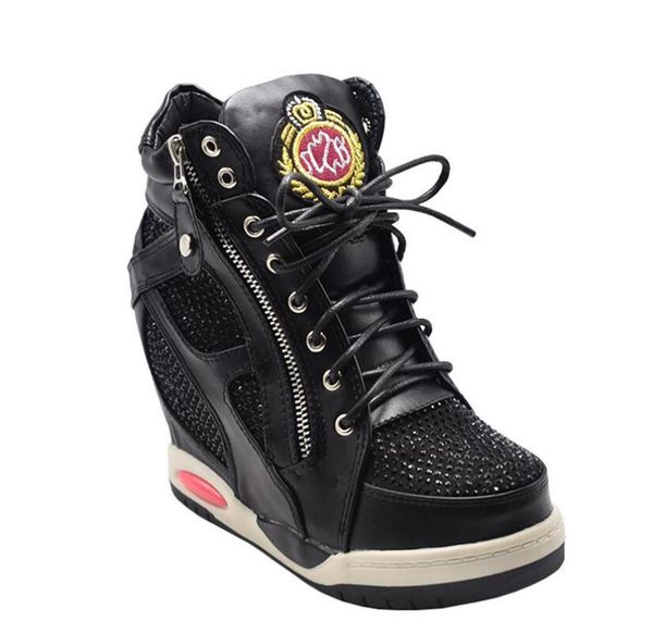 dress shoes women high heel boots fashion platform boot side zipper sneakers lace up height increased stippled y70, Black
dress shoes women high heel boots fashion platform boot side zipper sneakers lace up height increased stippled y70, Black