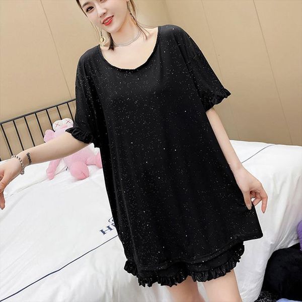 size 8xl 150kg 2pc set womens sleepwears sequins pajama suit plus sets short sleeve summer nightwear, Black;red
size 8xl 150kg 2pc set womens sleepwears sequins pajama suit plus sets short sleeve summer nightwear, Black;red