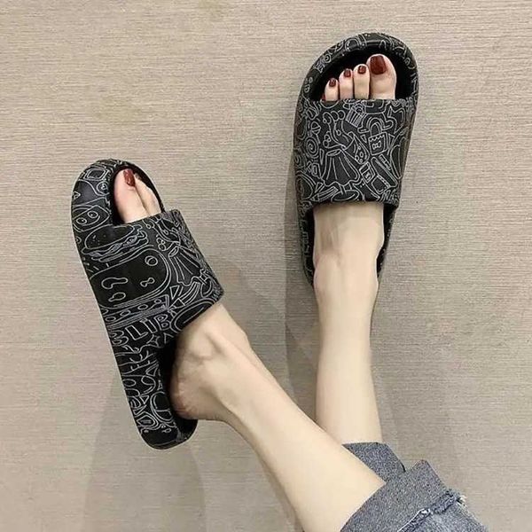 eva feeling of stepping on excrement graffiti slippers men's korean fashion outdoor flip flops lovers cool women wear out, Black
eva feeling of stepping on excrement graffiti slippers men's korean fashion outdoor flip flops lovers cool women wear out, Black