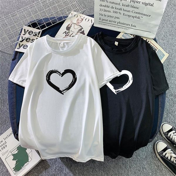 women's t-shirt harajuku heart print t shirt women short sleeve o neck loose tshirt 2021 summer tee female camisetas mujer, White
women's t-shirt harajuku heart print t shirt women short sleeve o neck loose tshirt 2021 summer tee female camisetas mujer, White