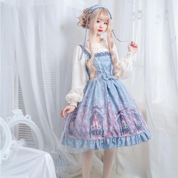 casual dresses imprison sweet women's lolita jsk dress sleeveless net yarn cute pearl bows trim straps one piece sky blue, Black;gray
casual dresses imprison sweet women's lolita jsk dress sleeveless net yarn cute pearl bows trim straps one piece sky blue, Black;gray