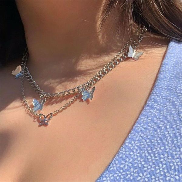 chains luxury jewelry super fairy multiple butterfly pendant necklace chain simple style temperament clavicle gift, Silver
chains luxury jewelry super fairy multiple butterfly pendant necklace chain simple style temperament clavicle gift, Silver