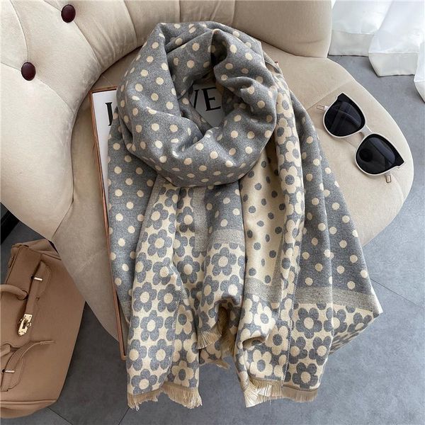 scarves luxury women double sided cashmere pashmina scarf floral dot splice thick winter warm blanket shawl wraps bufanda 2021, Blue;gray
scarves luxury women double sided cashmere pashmina scarf floral dot splice thick winter warm blanket shawl wraps bufanda 2021, Blue;gray