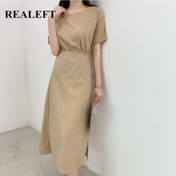 cotton linen women summer a-line dress o-neck vintage high waist loose long female korean style 210428, Black;gray
cotton linen women summer a-line dress o-neck vintage high waist loose long female korean style 210428, Black;gray
