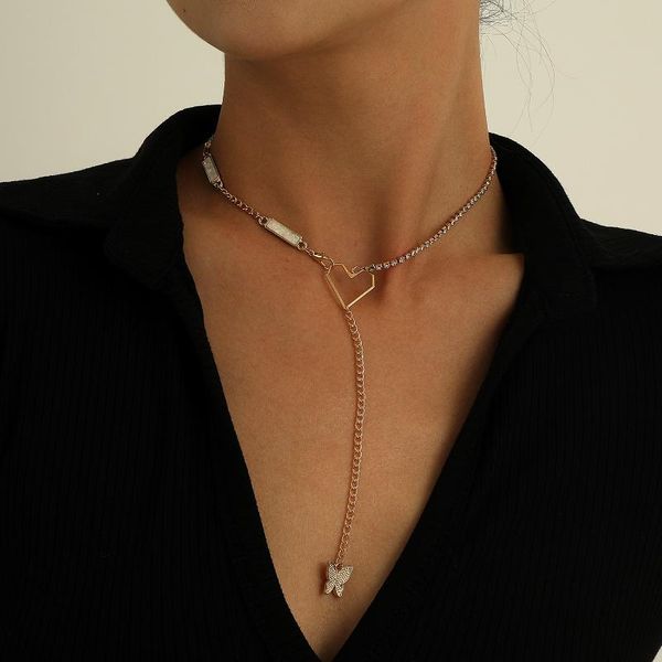 pendant necklaces tauam fashion butterfly necklace alloy heart clavicle chain long dangle female jewelry gift, Silver
pendant necklaces tauam fashion butterfly necklace alloy heart clavicle chain long dangle female jewelry gift, Silver