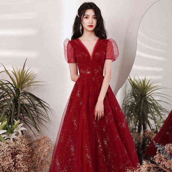 luxury party evening dress 2021 summer toast bride back door engagement wine red covered arm small child, Black
luxury party evening dress 2021 summer toast bride back door engagement wine red covered arm small child, Black