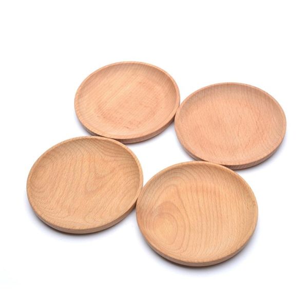dishes & plates 3pcs wood sauce dipping seasoning mini condiment bowls for home kitchen