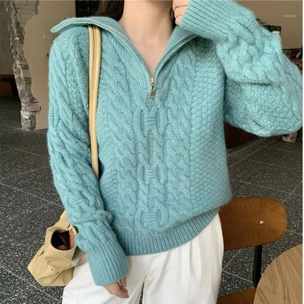 women's sweaters 2021 winter ladies sweater warm women fashion zipper casual elegant thicken female, White;black
women's sweaters 2021 winter ladies sweater warm women fashion zipper casual elegant thicken female, White;black