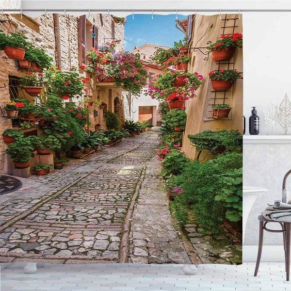 tuscan waterproof fabric bathroom curtain historical mediterranean street flowers italian town in sunny day umbria for shower
tuscan waterproof fabric bathroom curtain historical mediterranean street flowers italian town in sunny day umbria for shower