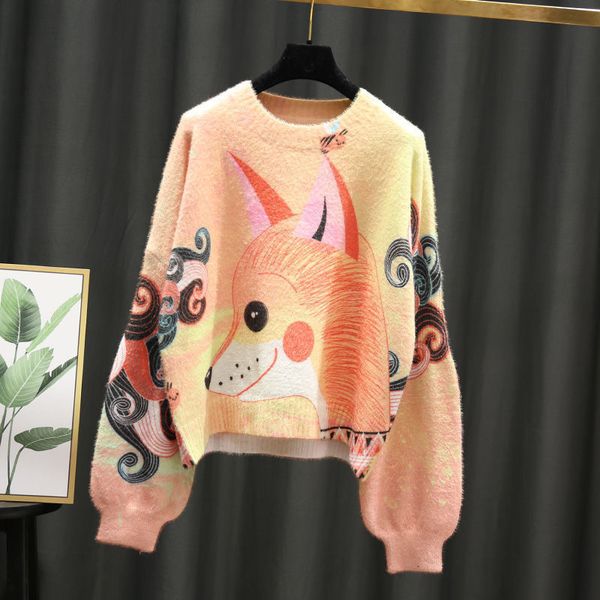 women's sweaters nova outono inverno camisola dos desenhos animados das mulheres raposa solta coreano mink cashmere imitação engrossado, White;black
women's sweaters nova outono inverno camisola dos desenhos animados das mulheres raposa solta coreano mink cashmere imitação engrossado, White;black