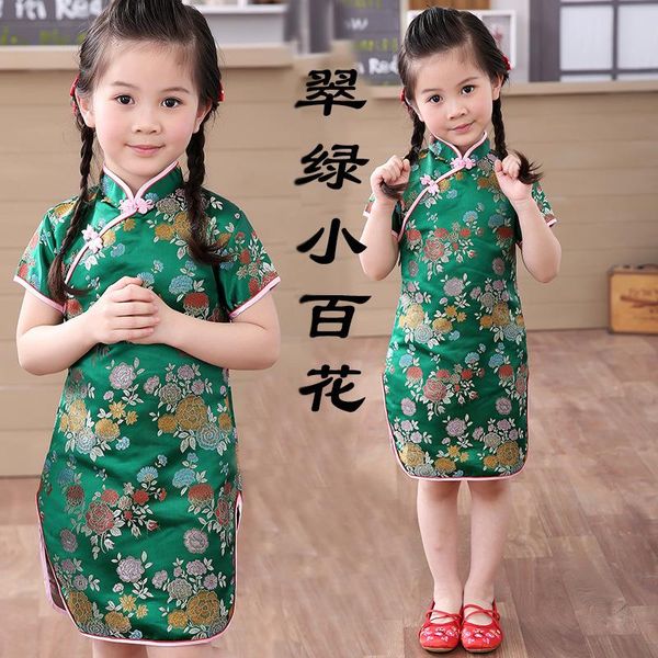 spring kids g qipao girls dress cheongsams flower traditional chinese year festival children clothing girl's dresses, Red;yellow
spring kids g qipao girls dress cheongsams flower traditional chinese year festival children clothing girl's dresses, Red;yellow