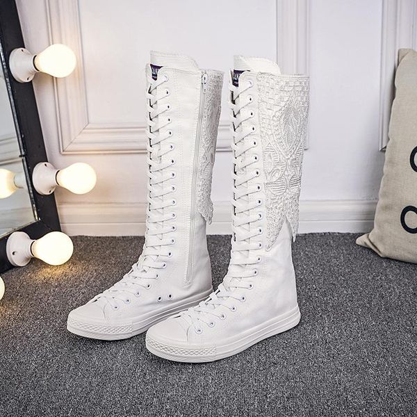 boots women's high canvas shoes lace side zipper front up long casual, Black
boots women's high canvas shoes lace side zipper front up long casual, Black