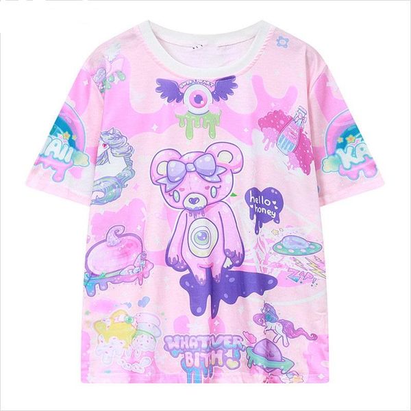 women bear printed t-shirt harajuku style short sleeve summer t shirts casual character o-neck streetwear blusas women's, White
women bear printed t-shirt harajuku style short sleeve summer t shirts casual character o-neck streetwear blusas women's, White
