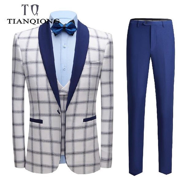 blue white plaid wedding suits for men 2021 spring 6xl party prom stage suit man elegant christmas (jacket+pants+vest) men's & blazers, White;black
blue white plaid wedding suits for men 2021 spring 6xl party prom stage suit man elegant christmas (jacket+pants+vest) men's & blazers, White;black