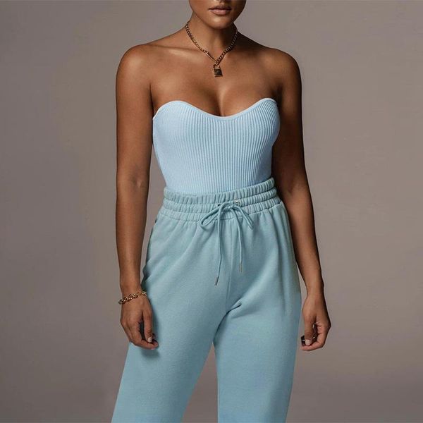 women's tracksuits 2021 autumn 2 piece set women quality ribbed bodysuit + drawstring sweatpants two-piece jogger suits female party cl, Gray
women's tracksuits 2021 autumn 2 piece set women quality ribbed bodysuit + drawstring sweatpants two-piece jogger suits female party cl, Gray