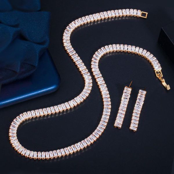 earrings & necklace earring with stones jewelry sets golden square pendants fashion bridal wedding neck women's accessories, Silver
earrings & necklace earring with stones jewelry sets golden square pendants fashion bridal wedding neck women's accessories, Silver