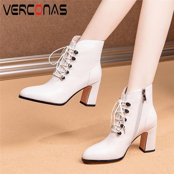 boots verconas concise woman genuine leather ankle 2021 autumn winter shoes thick heels rivets cross-tied zip short, Black
boots verconas concise woman genuine leather ankle 2021 autumn winter shoes thick heels rivets cross-tied zip short, Black