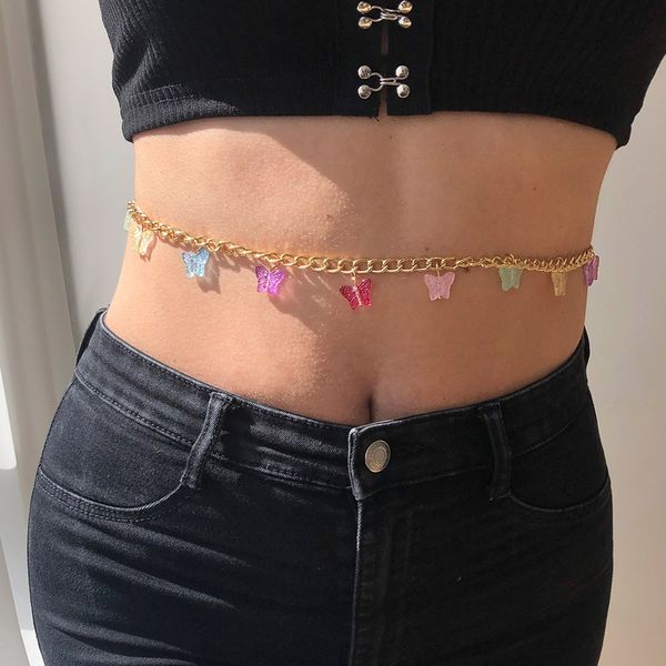 women's creative design butterfly pendant sequins waist minimalist fashion accessories belt body chain, Silver
women's creative design butterfly pendant sequins waist minimalist fashion accessories belt body chain, Silver