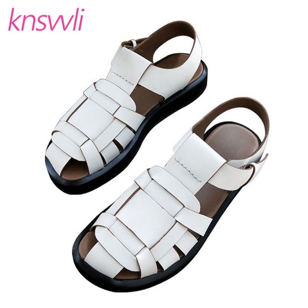new rome sandals women flat round toe genuine leather holiday beach shoes woman comfort thick sole sandalias mujer, Black
new rome sandals women flat round toe genuine leather holiday beach shoes woman comfort thick sole sandalias mujer, Black
