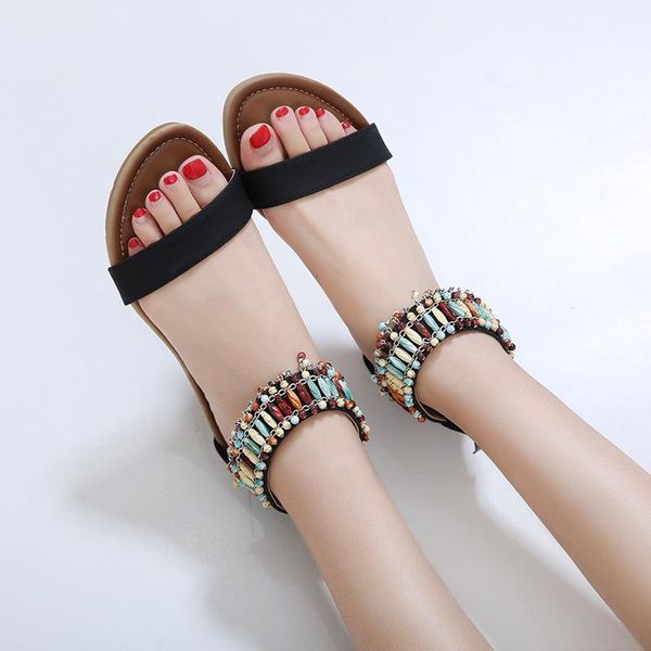 sandals summer fashion women's wedges beach casual female platform peep toe shoes lady hanging beads mixed colors, Black
sandals summer fashion women's wedges beach casual female platform peep toe shoes lady hanging beads mixed colors, Black