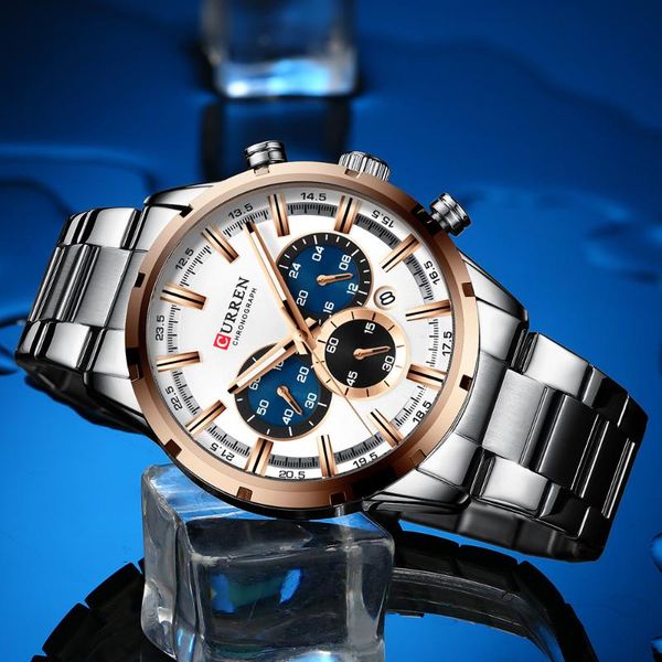 wristwatches curren luxury mens stainless steel band for men casual fashion quartz clock chronograph watch with date, Slivery;brown
wristwatches curren luxury mens stainless steel band for men casual fashion quartz clock chronograph watch with date, Slivery;brown