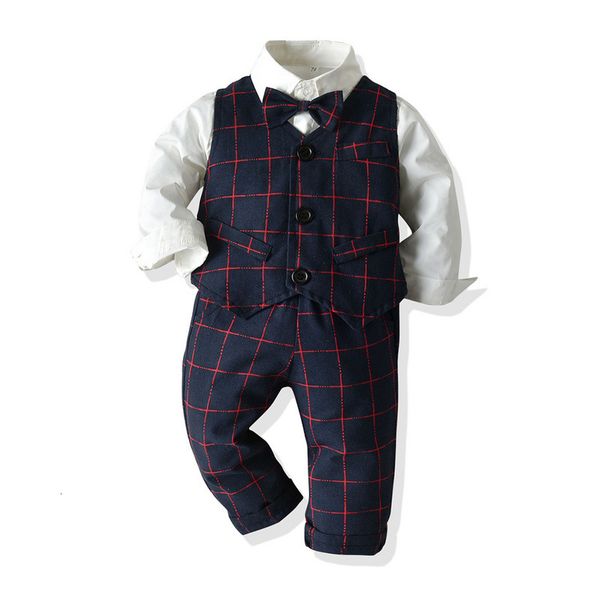 autumn boys' clothing plaid vest long sleeve trousers flower children's dress three piece oem, Blue
autumn boys' clothing plaid vest long sleeve trousers flower children's dress three piece oem, Blue