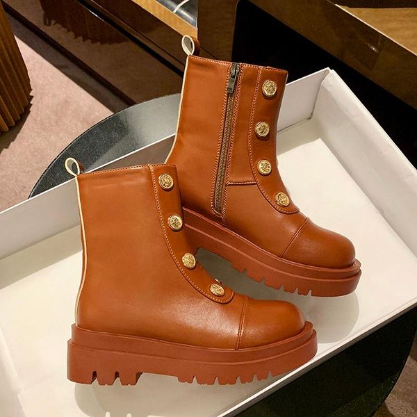 boots retro fall woman metal badge buttons women side zipper ladies platform ankle fashion shoes, Black
boots retro fall woman metal badge buttons women side zipper ladies platform ankle fashion shoes, Black