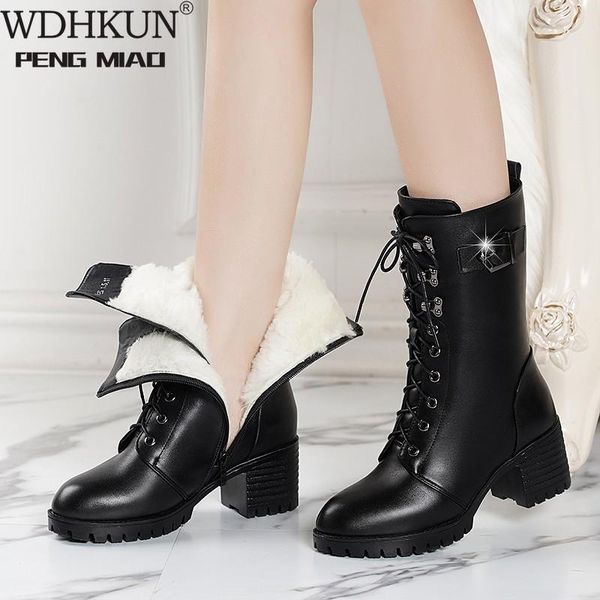 boots wdhkun women genuine leather high-heeled large size motorcycle wool warm winter for, Black
boots wdhkun women genuine leather high-heeled large size motorcycle wool warm winter for, Black