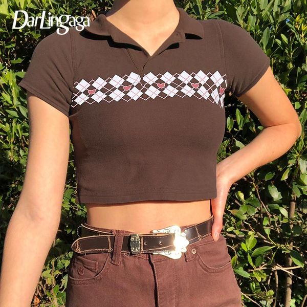 women's t-shirt darlingaga vintage fashion argyle plaid skinny brown women harajuku cute basic summer t shirt y2k tee femme, White
women's t-shirt darlingaga vintage fashion argyle plaid skinny brown women harajuku cute basic summer t shirt y2k tee femme, White