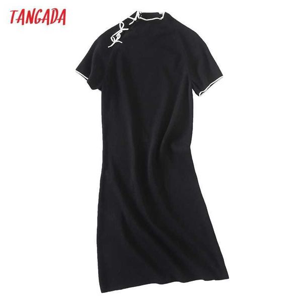 tangada women chinese style black knit robe dress short sleeve ladies mini dress vestidos 6h103 210609, Black;gray
tangada women chinese style black knit robe dress short sleeve ladies mini dress vestidos 6h103 210609, Black;gray