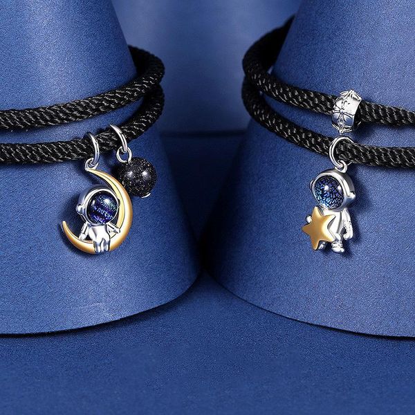 link, chain 1 pair astronaut couple bracelet women cute fine love valentine day gift fashion student hand girl boy jewelry girlfriend, Black
link, chain 1 pair astronaut couple bracelet women cute fine love valentine day gift fashion student hand girl boy jewelry girlfriend, Black