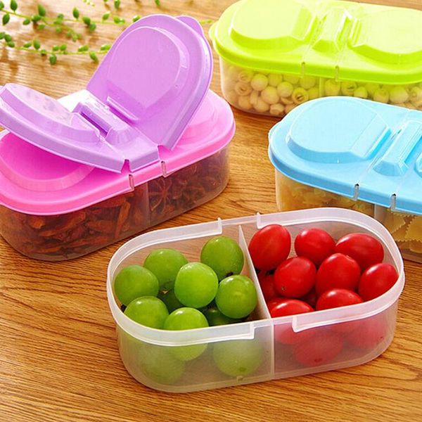 double compartment covered storage box kitchen multi-grain sealed jar multi-function refrigerator plastic bottles & jars
double compartment covered storage box kitchen multi-grain sealed jar multi-function refrigerator plastic bottles & jars