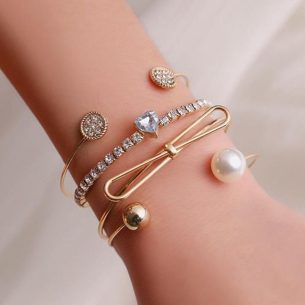 charm bracelets trend adjustable love for women fashion pearl simulated multi layer rhinestone butterfly bracelet jewelry gift 4pcs/, Golden;silver
charm bracelets trend adjustable love for women fashion pearl simulated multi layer rhinestone butterfly bracelet jewelry gift 4pcs/, Golden;silver