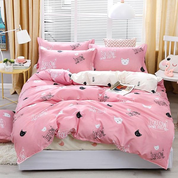 bedding sets pink fashion set simple cat animal duvet cover sheet with pillowcase full size kids adults bedclothes
bedding sets pink fashion set simple cat animal duvet cover sheet with pillowcase full size kids adults bedclothes