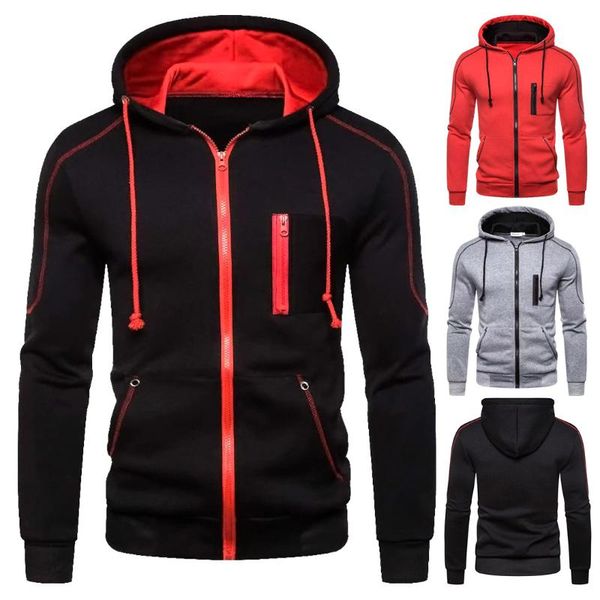men's hoodies & sweatshirts pure color cardigan hooded sweater autumn and winter zipper jacket fashion young casual sportswear, Black
men's hoodies & sweatshirts pure color cardigan hooded sweater autumn and winter zipper jacket fashion young casual sportswear, Black