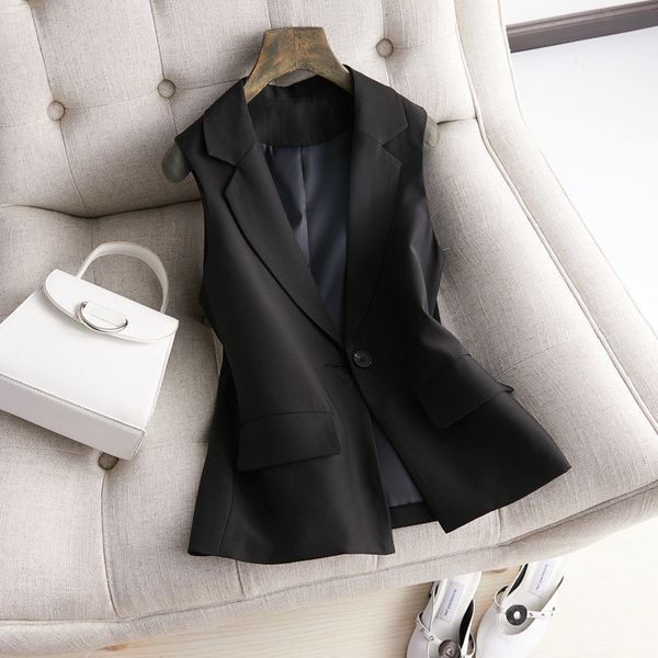 women's chic short 2021 spring korean black sleeveless vest professional jacket blazer button zh234 u6bj, Black;brown
women's chic short 2021 spring korean black sleeveless vest professional jacket blazer button zh234 u6bj, Black;brown