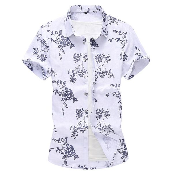 men's casual shirts chinese style personality flower pattern print short sleeve shirt summer quality cotton linen fashion luxury men, White;black
men's casual shirts chinese style personality flower pattern print short sleeve shirt summer quality cotton linen fashion luxury men, White;black
