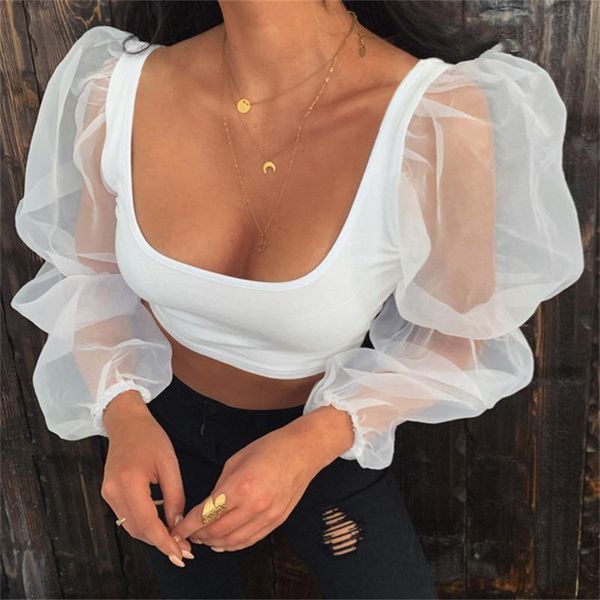 women's t-shirt lace mesh white balloon sleeve elegant women and autumn 2021 backless crop solid fashion blusas
women's t-shirt lace mesh white balloon sleeve elegant women and autumn 2021 backless crop solid fashion blusas