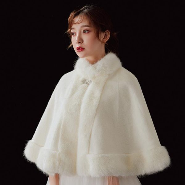 wraps & jackets women faux fur wedding bridal cloak winter warm evening party cape bridesmaid prom bolero jacket mandarin collar coat ivory, White
wraps & jackets women faux fur wedding bridal cloak winter warm evening party cape bridesmaid prom bolero jacket mandarin collar coat ivory, White