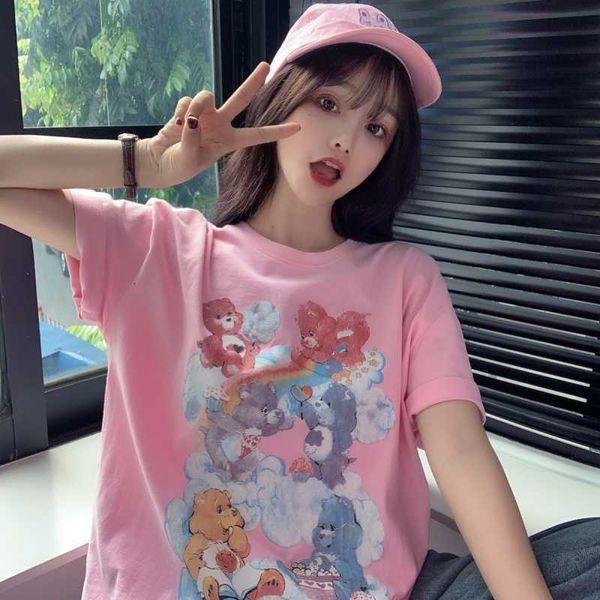 women's t-shirt cartoon bear printed tshirt women short sleeve shirt female fashion girls tshirts harajuku ulzzang summer tee shir, White
women's t-shirt cartoon bear printed tshirt women short sleeve shirt female fashion girls tshirts harajuku ulzzang summer tee shir, White