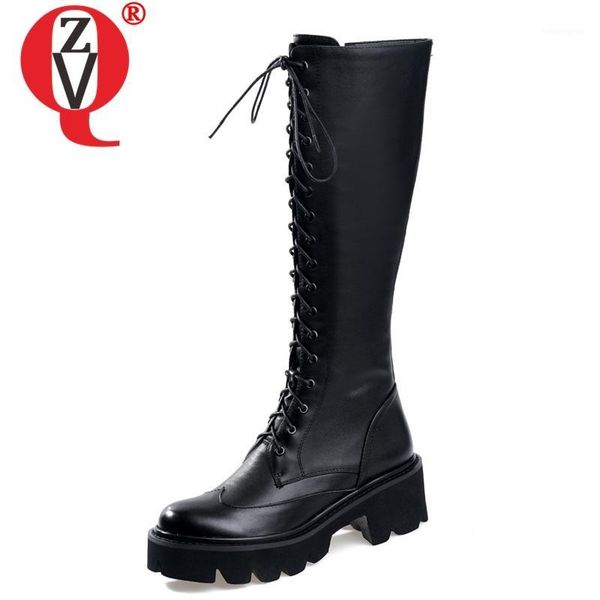 boots zvq winter fashion knee high outside heels platform cross-tied zip genuine leather women shoes drop1, Black
boots zvq winter fashion knee high outside heels platform cross-tied zip genuine leather women shoes drop1, Black
