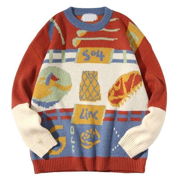 men's sweaters 2021 autumn winter sweater oversized casual o-neck harajuku knitted pull noel pullover couple outfit jersey, White;black
men's sweaters 2021 autumn winter sweater oversized casual o-neck harajuku knitted pull noel pullover couple outfit jersey, White;black