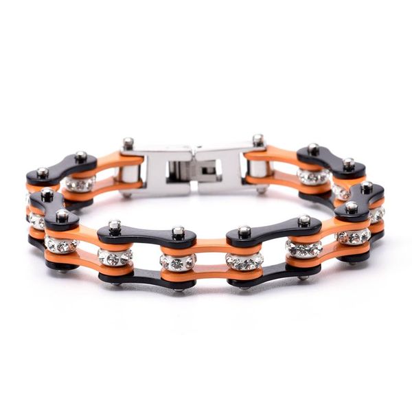 orange bicycle chain white cz crystals motorcycle bracelet polished stainless steel bangles bracelets for men women gifts charm, Golden;silver
orange bicycle chain white cz crystals motorcycle bracelet polished stainless steel bangles bracelets for men women gifts charm, Golden;silver