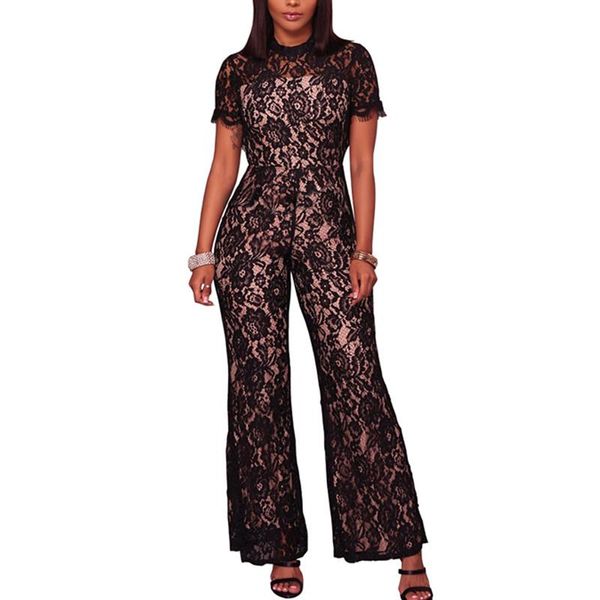 women's jumpsuits & rompers europe and the united states short-sleeved conjoined gauze lace one-piece pants women fashion round neck ju, Black;white
women's jumpsuits & rompers europe and the united states short-sleeved conjoined gauze lace one-piece pants women fashion round neck ju, Black;white